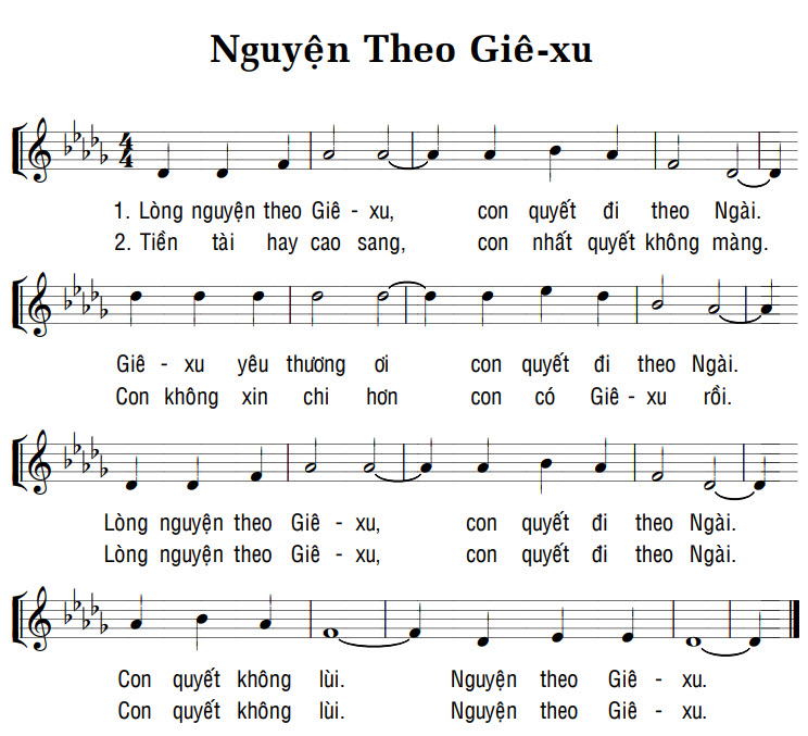 Sheet music: NGUYỆN THEO GIÊ-XU