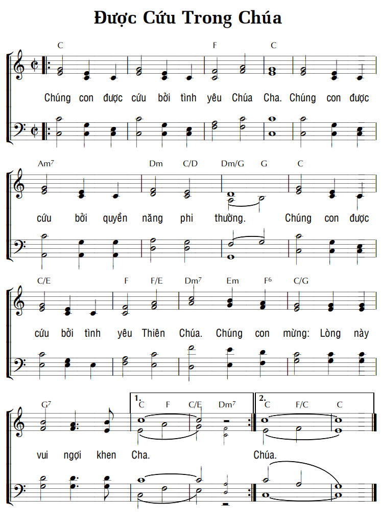 Sheet music: ĐƯỢC CỨU TRONG CHÚA