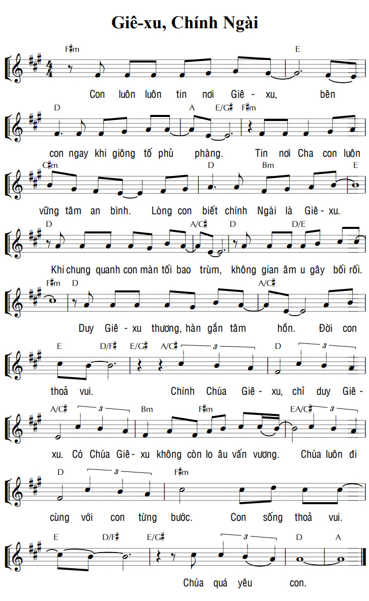 Sheet music: GIÊ-XU, CHÍNH NGÀI!
