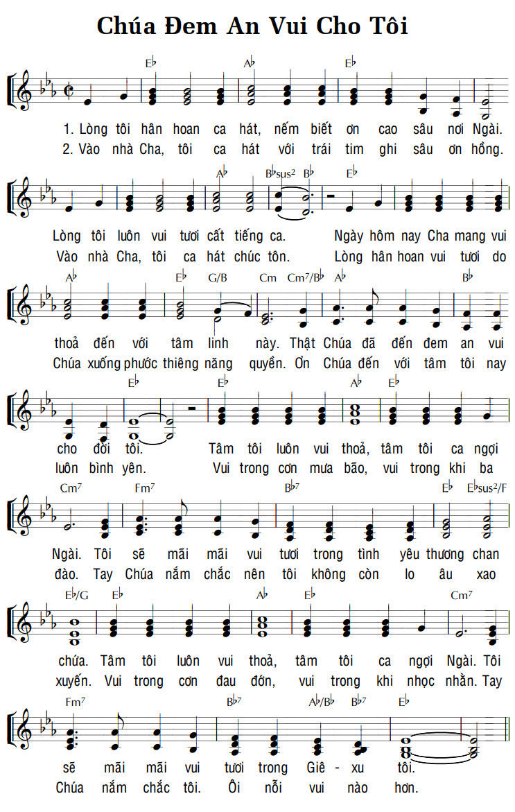 Sheet music: CHÚA ĐEM AN VUI CHO TÔI