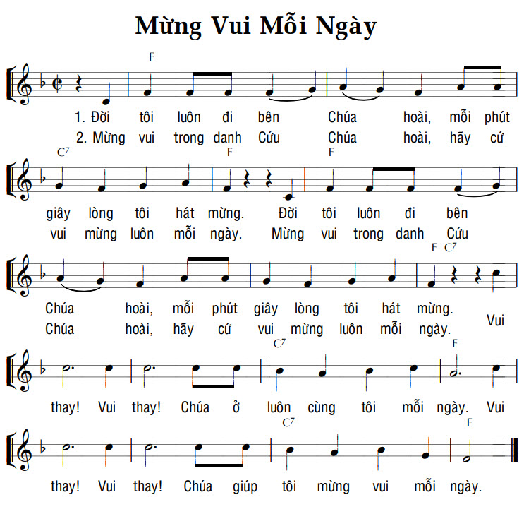 Sheet music: MỪNG VUI MỖI NGÀY