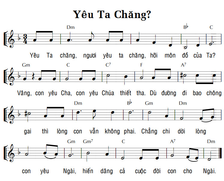 Sheet music: YÊU TA CHĂNG?