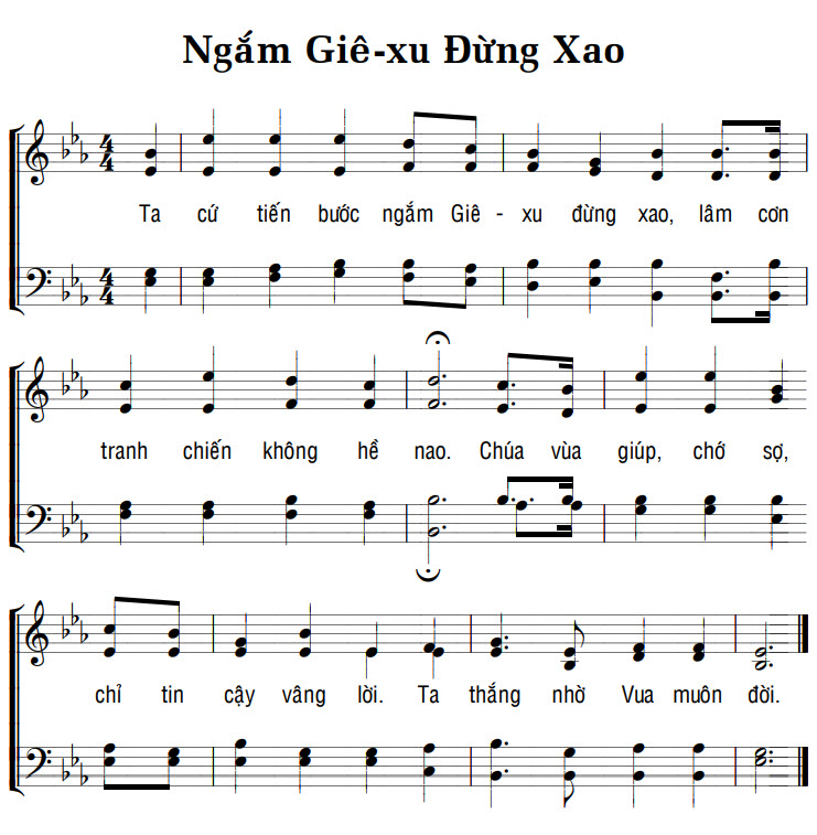 Sheet music: NGẮM GIÊ-XU ĐỪNG XAO