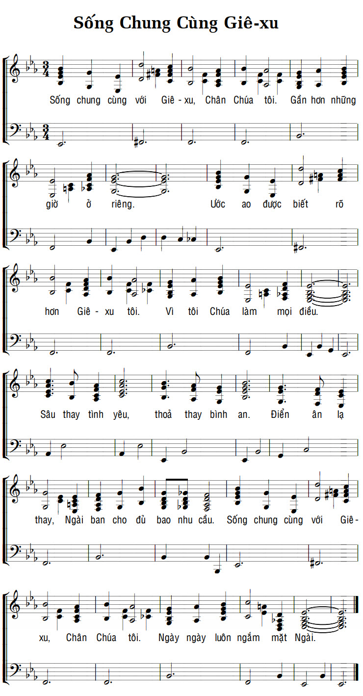 Sheet music: SỐNG CHUNG CÙNG GIÊ-XU