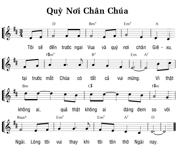 Sheet music: QUỲ NƠI CHÂN CHÚA