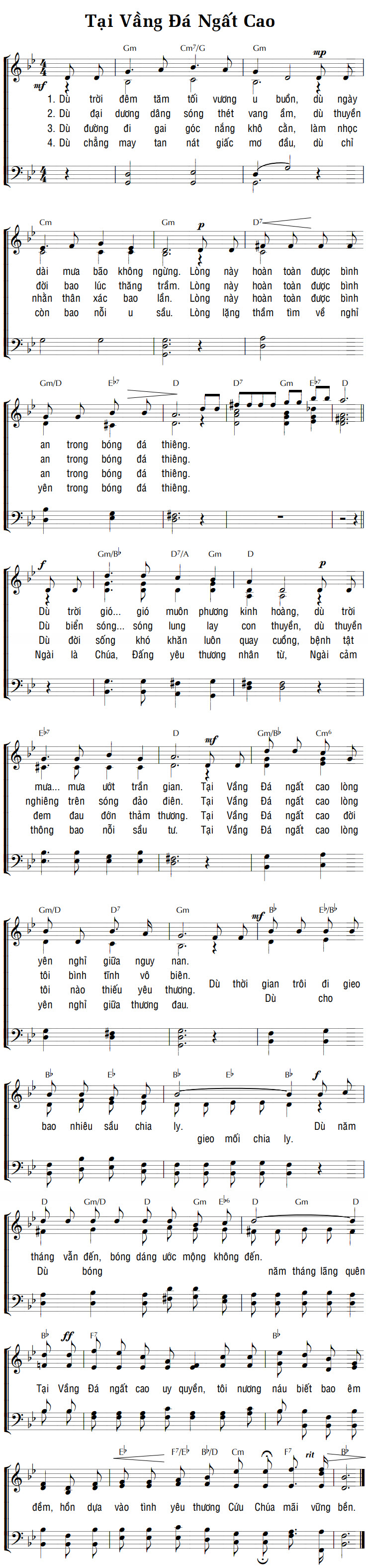 Sheet music: TẠI VẦNG ĐÁ NGẤT CAO