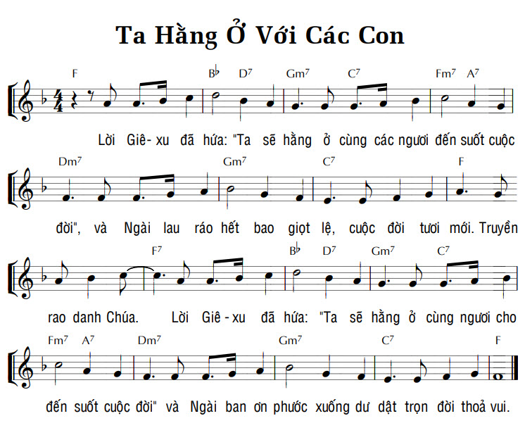Sheet music: TA HẰNG Ở VỚI CÁC CON