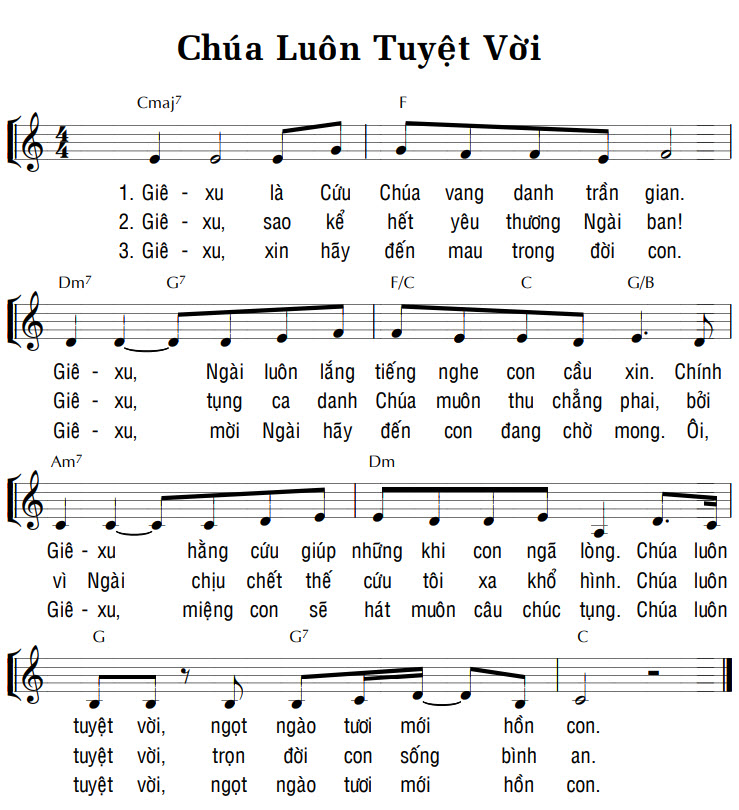 Sheet music: CHÚA LUÔN TUYỆT VỜI