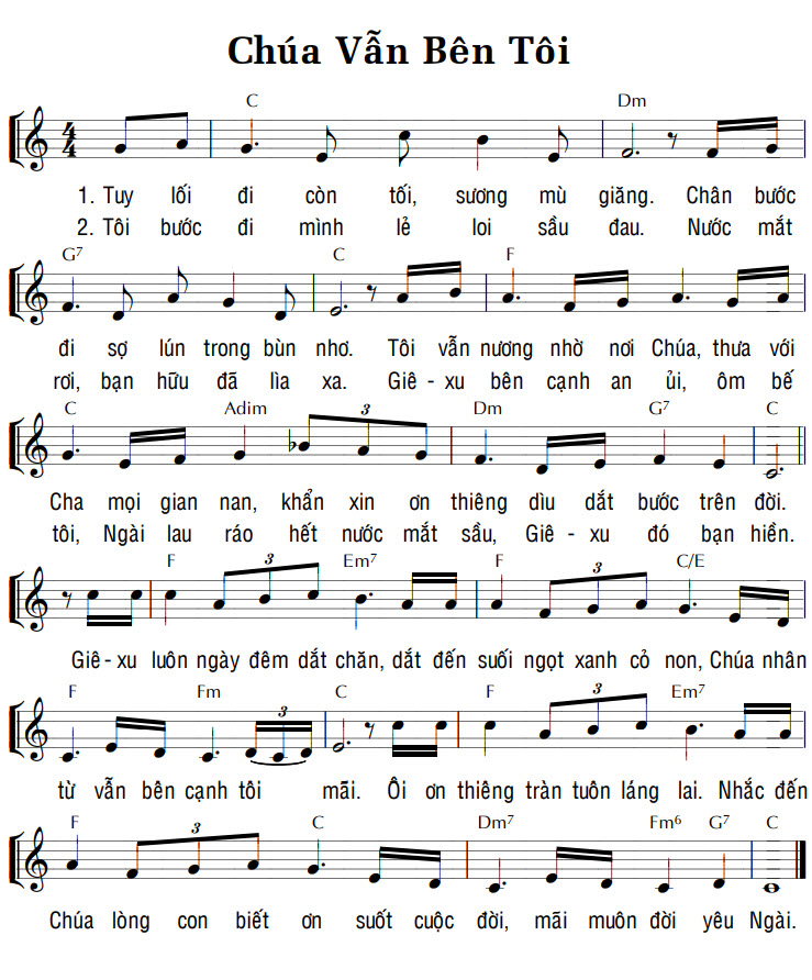 Sheet music: CHÚA VẪN BÊN TÔI