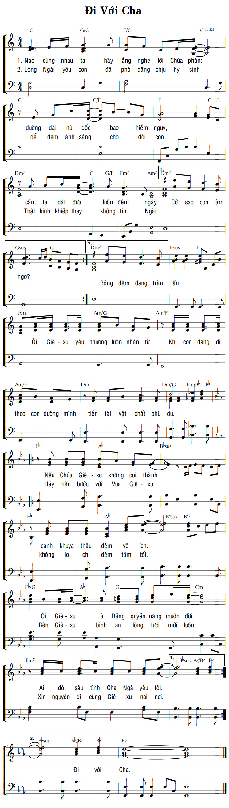 Sheet music: ĐI VỚI CHA