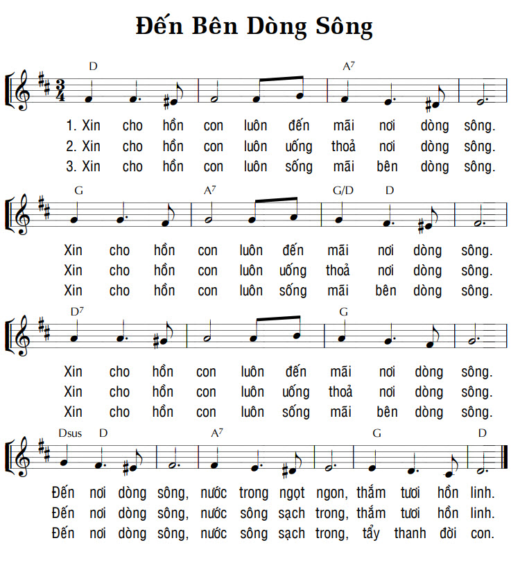 Sheet music: ĐẾN BÊN DÒNG SÔNG