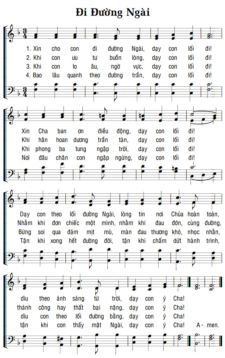Sheet music: ĐI ĐƯỜNG NGÀI