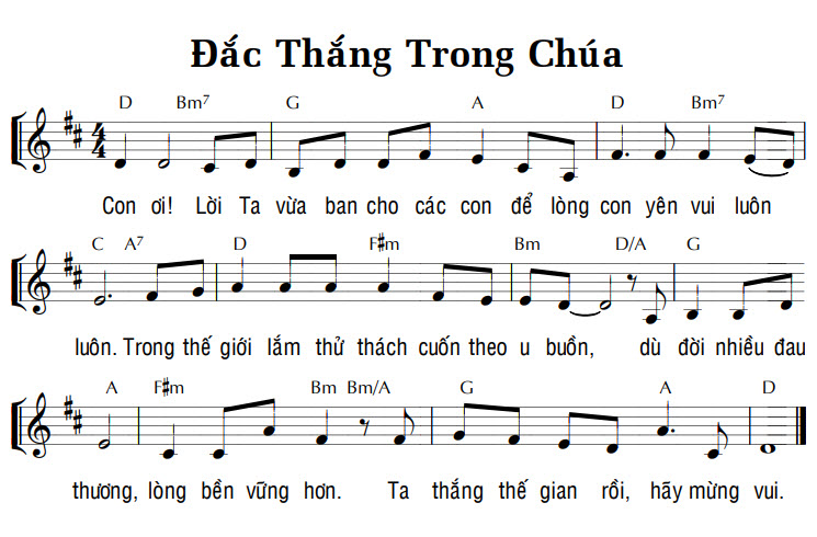 Sheet music: ĐẮC THẮNG TRONG CHÚA