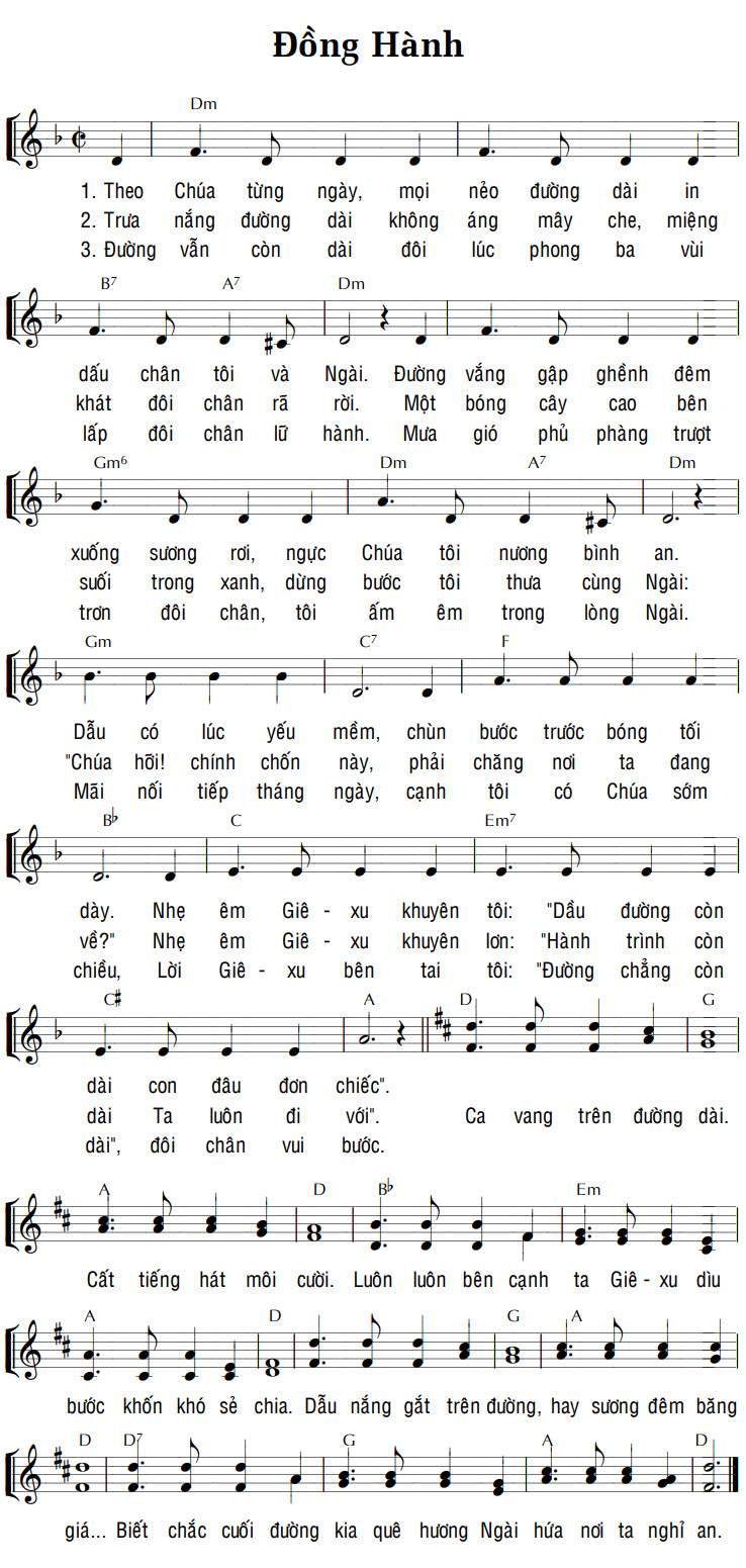 Sheet music: ĐỒNG HÀNH
