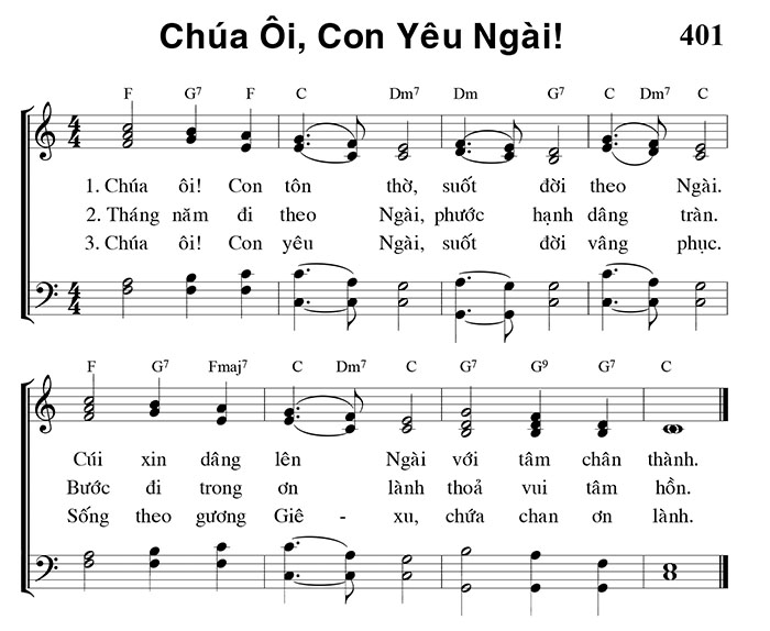 Sheet music: CHÚA ÔI, CON YÊU NGÀI!