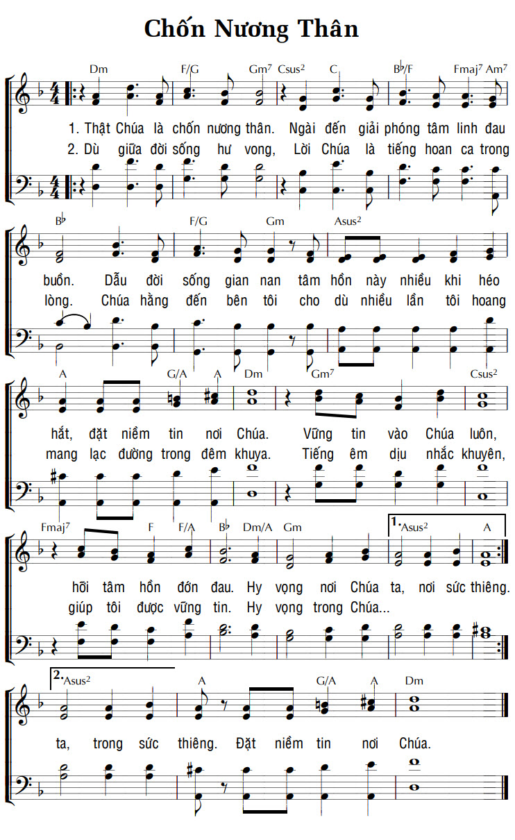 Sheet music: CHỐN NƯƠNG THÂN