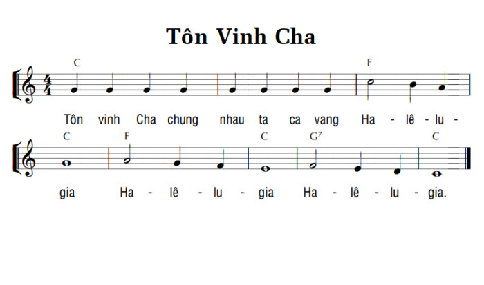 Sheet music: TÔN VINH CHA