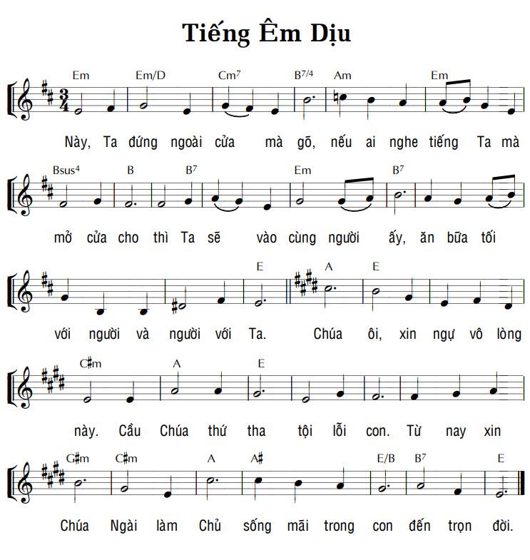 Sheet music: TIẾNG ÊM DỊU