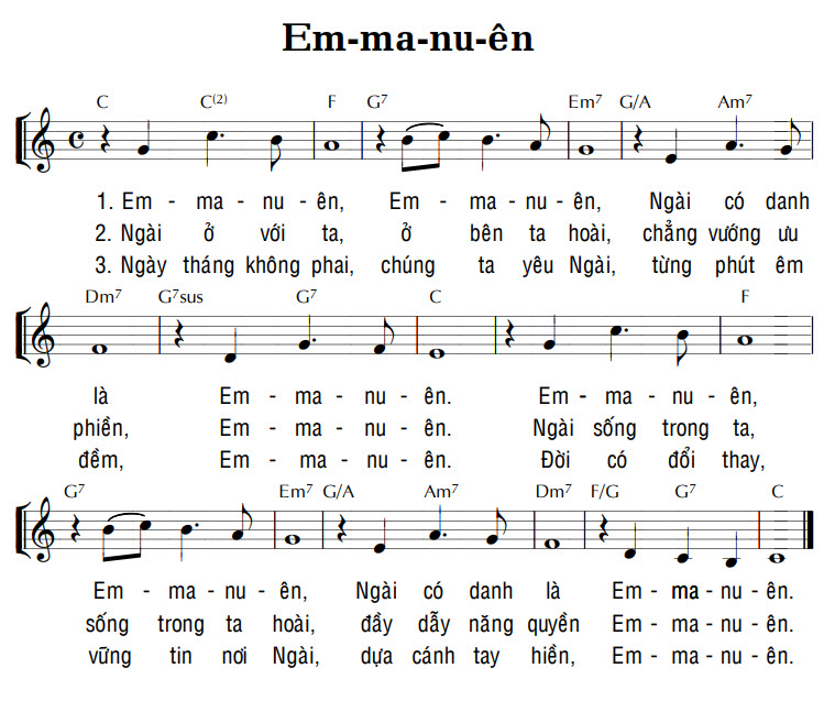 Sheet music: EM-MA-NU-ÊN