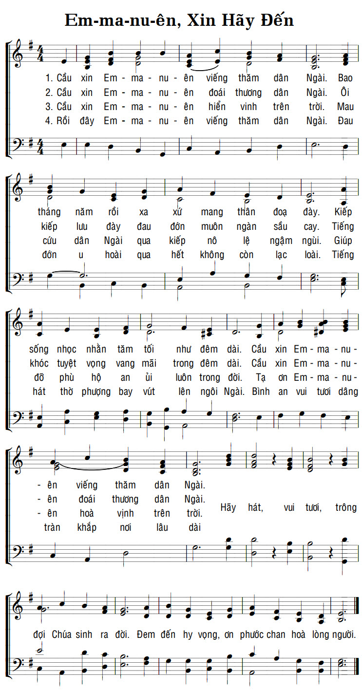 Sheet music: EM-MA-NU-ÊN, XIN HÃY ĐẾN