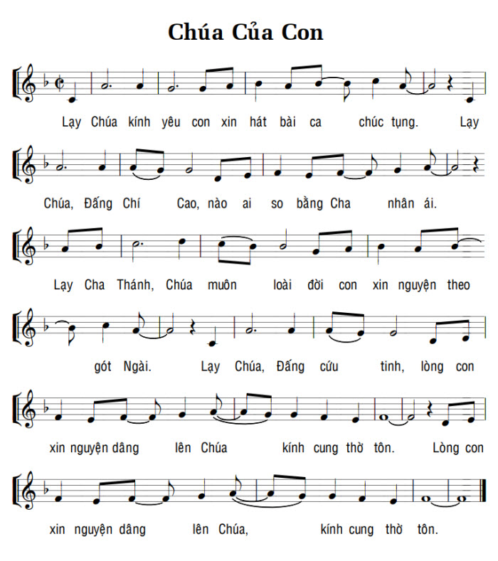 Sheet music: CHÚA CỦA CON