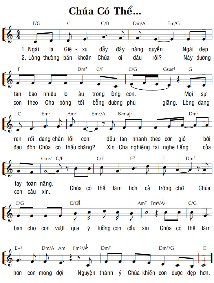 Sheet music: CHÚA CÓ THỂ…