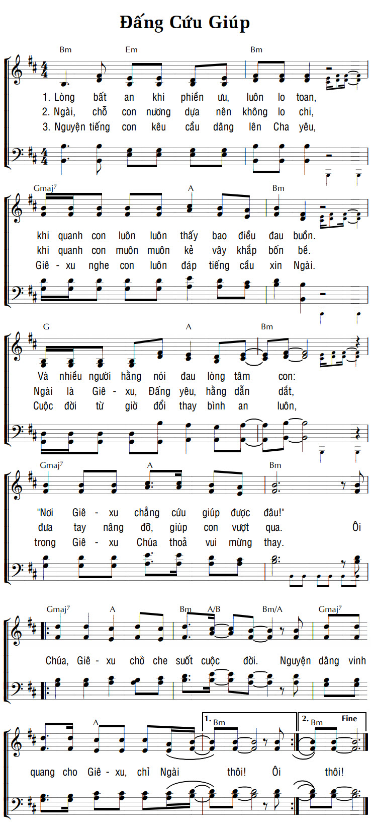 Sheet music: ĐẤNG CỨU GIÚP
