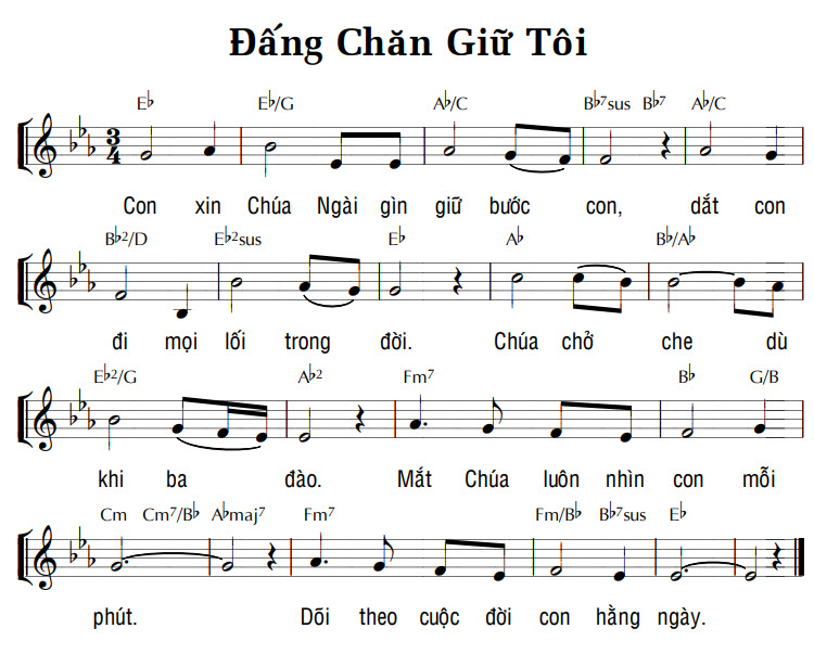 Sheet music: ĐẤNG CHĂN GIỮ TÔI
