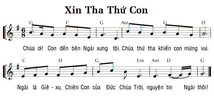 Sheet music: XIN THA THỨ CON