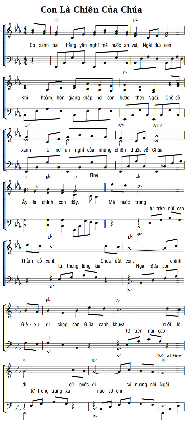 Sheet music: CON LÀ CHIÊN CỦA CHÚA