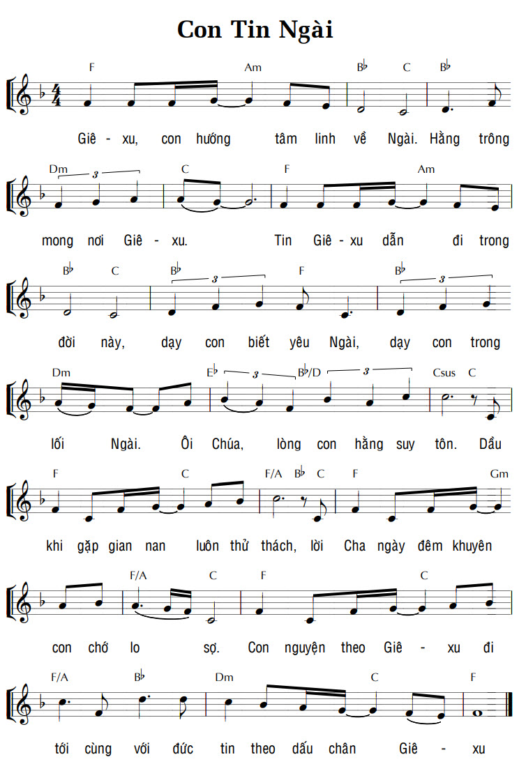 Sheet music: CON TIN NGÀI