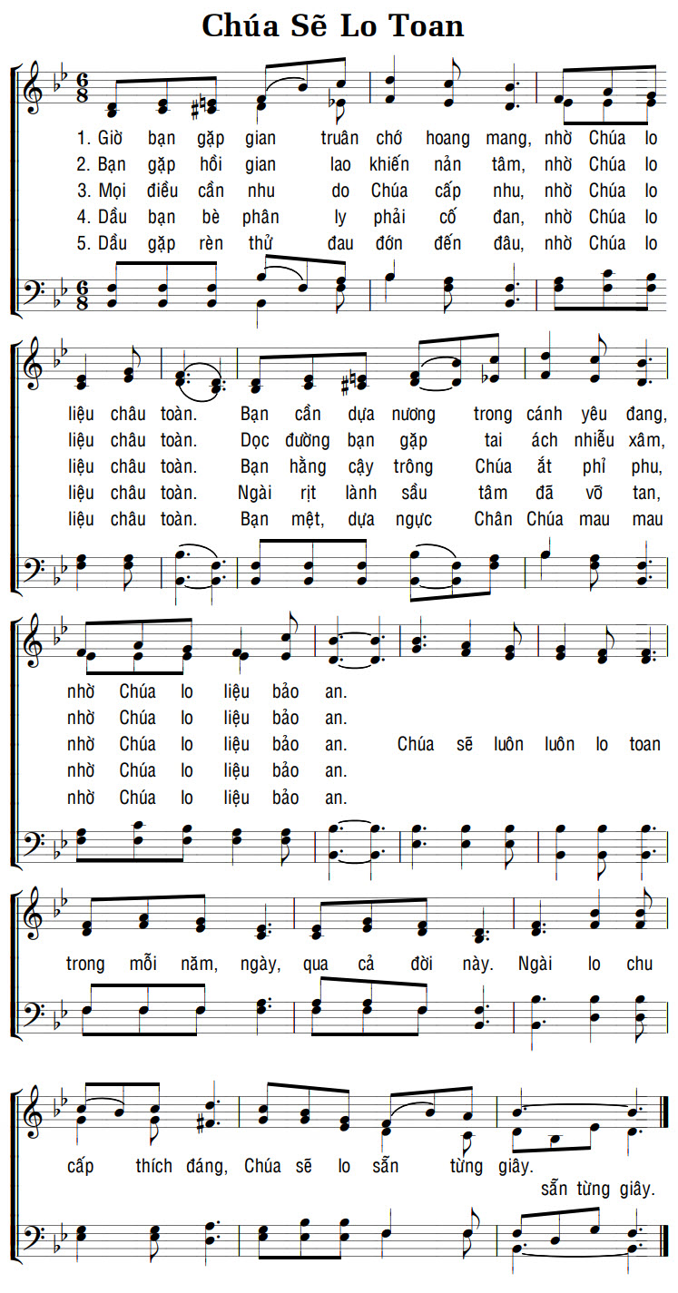 Sheet music: CHÚA SẼ LO TOAN