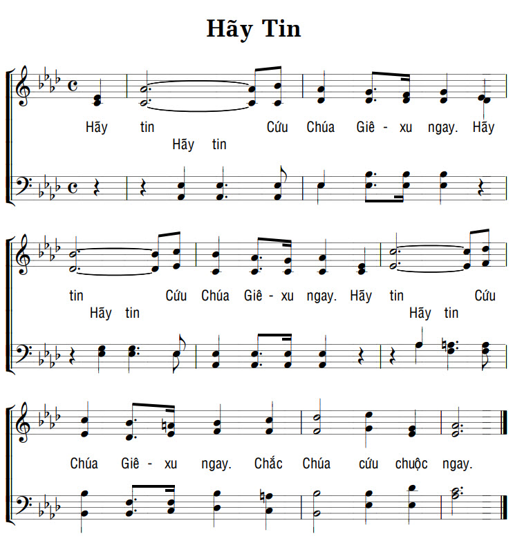 Sheet music: HÃY TIN