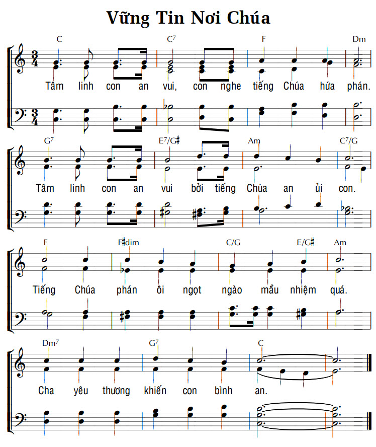 Sheet music: VỮNG TIN NƠI CHÚA