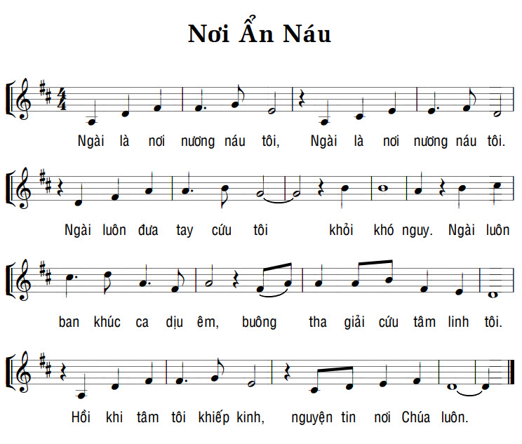 Sheet music: NƠI ẨN NÁU