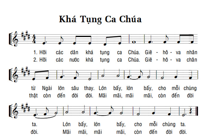 Sheet music: KHÁ TỤNG CA CHÚA