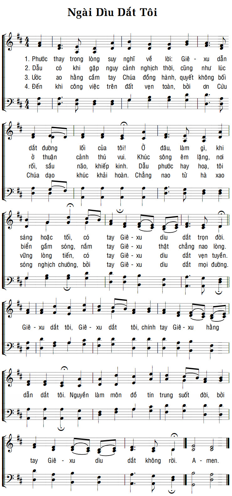 Sheet music: NGÀI DÌU DẮT TÔI