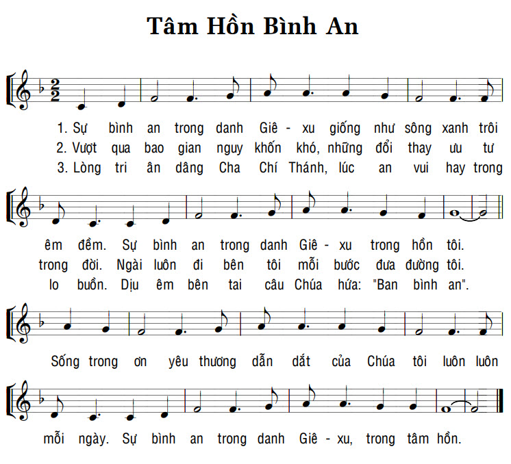 Sheet music: TÂM HỒN BÌNH AN