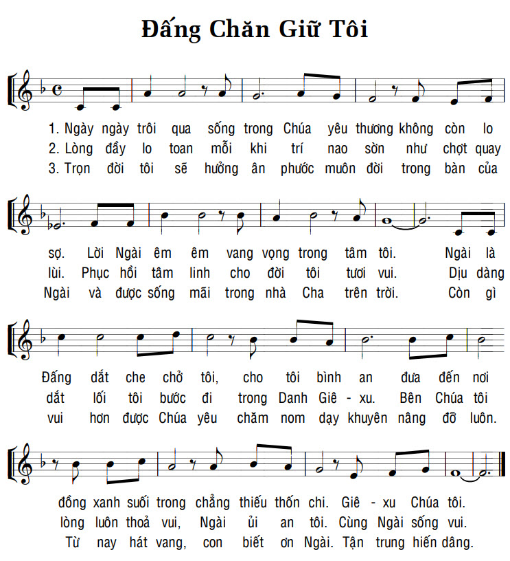 Sheet music: ĐẤNG CHĂN GIỮ TÔI