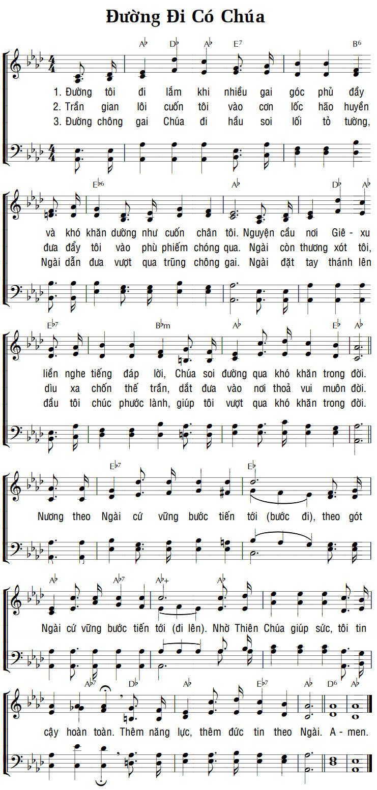 Sheet music: ĐƯỜNG ĐI CÓ CHÚA