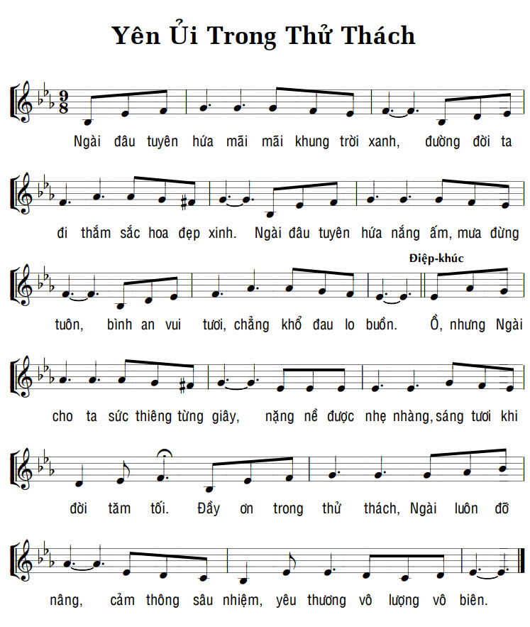 Sheet music: YÊN ỦI TRONG THỬ THÁCH