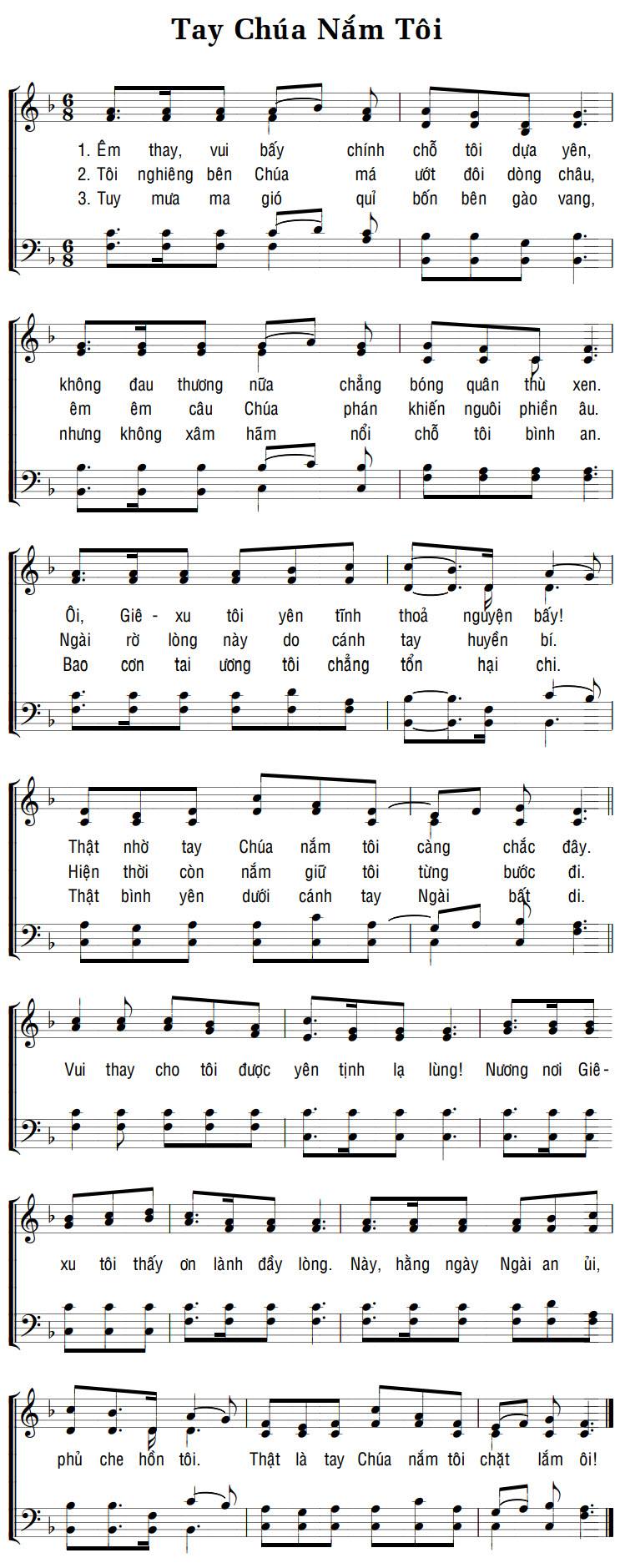 Sheet music: TAY CHÚA NẮM TÔI