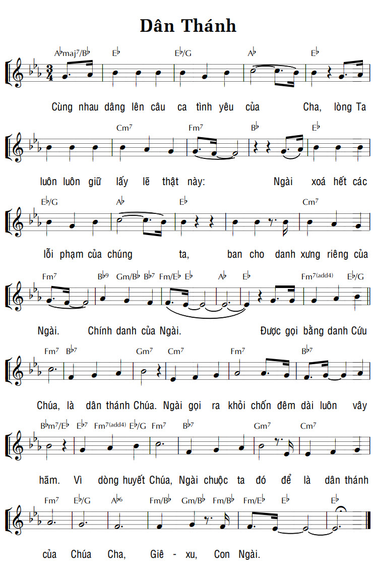 Sheet music: DÂN THÁNH