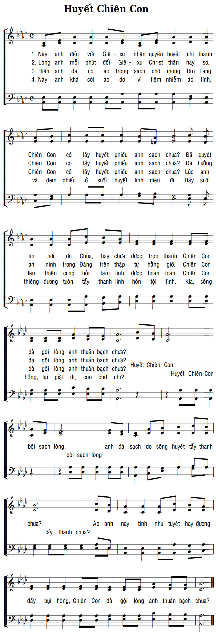 Sheet music: HUYẾT CHIÊN CON