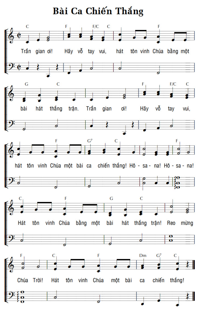 Sheet music: BÀI CA CHIẾN THẮNG
