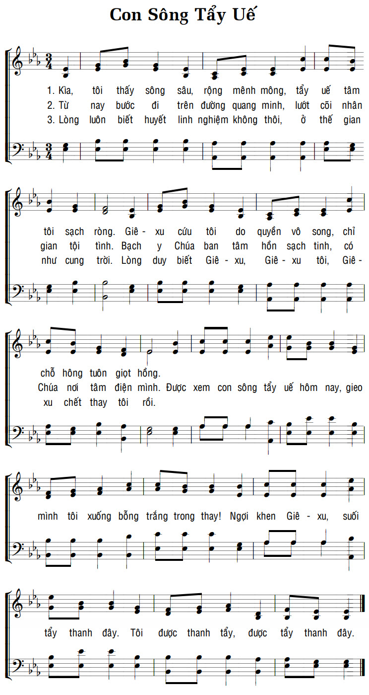 Sheet music: CON SÔNG TẨY UẾ