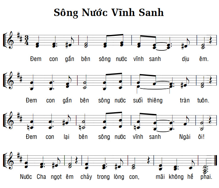 Sheet music: SÔNG NƯỚC VĨNH SANH