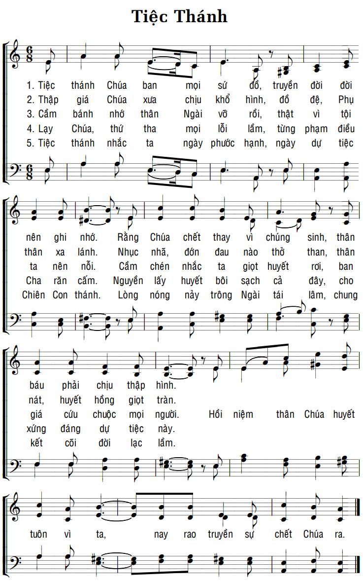 Sheet music: TIỆC THÁNH