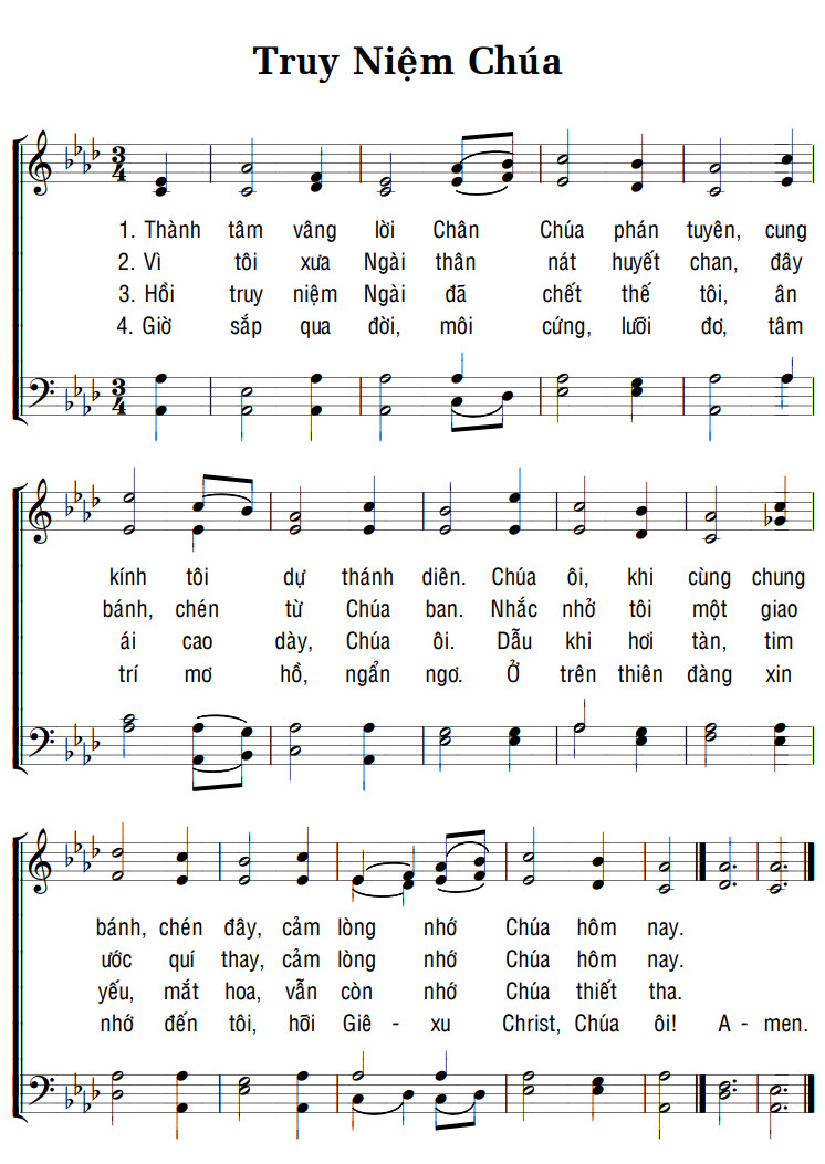 Sheet music: TRUY NIỆM CHÚA