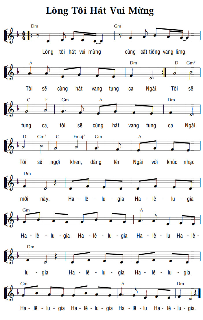 Sheet music: LÒNG TÔI HÁT VUI MỪNG